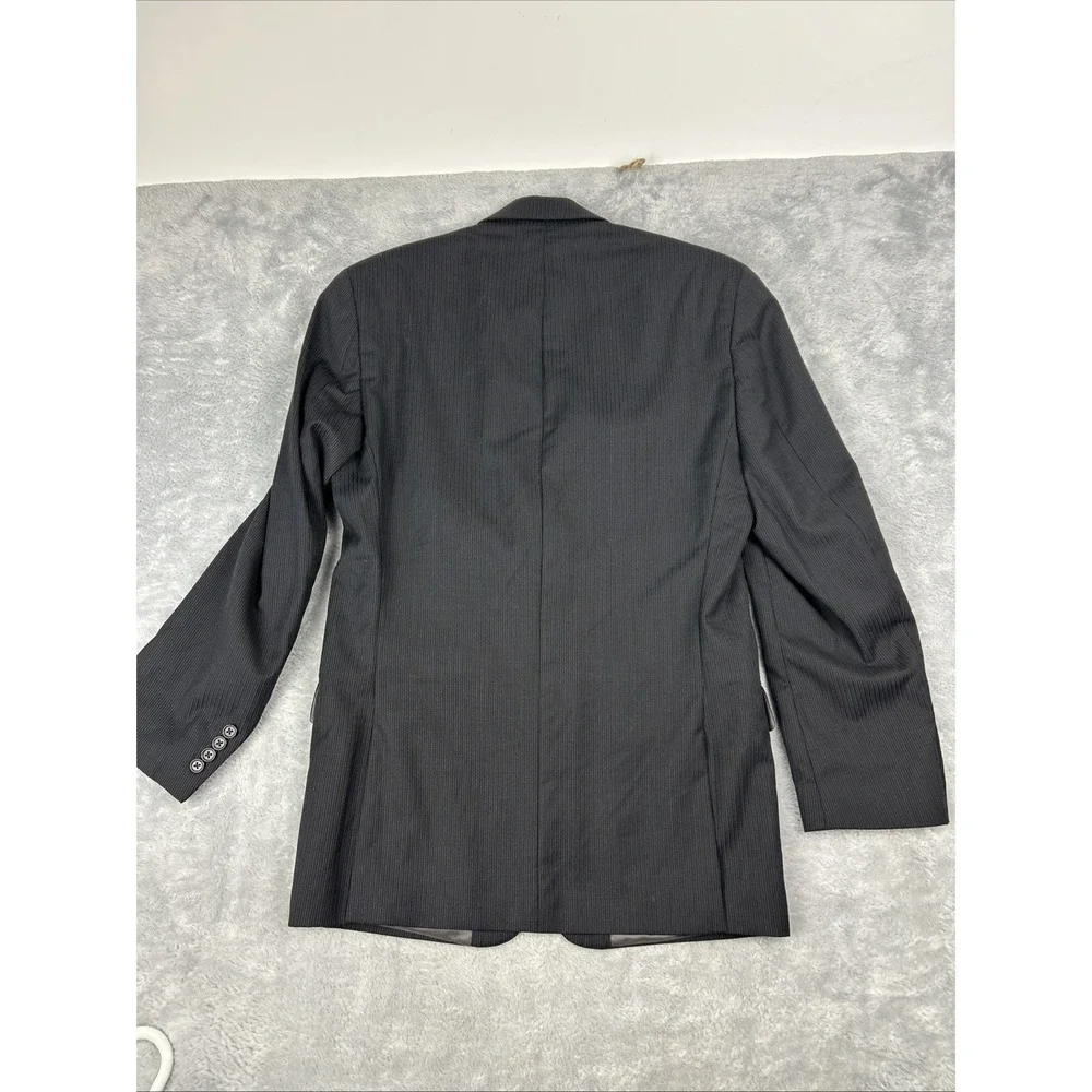 JOE Joseph Abboud Men's 100%‎ Wool Sport Coat Blazer Black Gray Stripe Size 36R